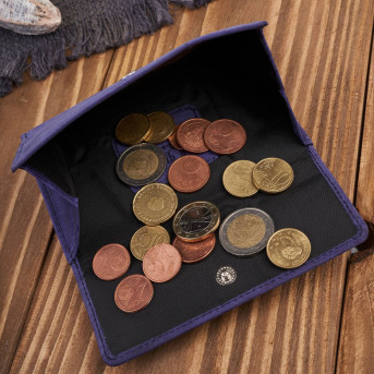 Portfel damski skórzany we wzory geometryczne duży vintage granatowy RFID T-112-HDB