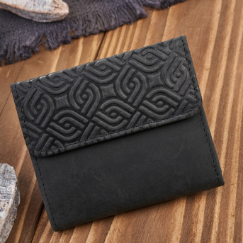 Portfel damski skórzany vintage czarny mały Paolo Peruzzi T-114-HBL