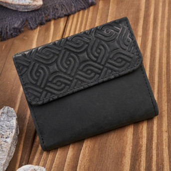 Portfel damski skórzany vintage czarny mały Paolo Peruzzi T-114-HBL