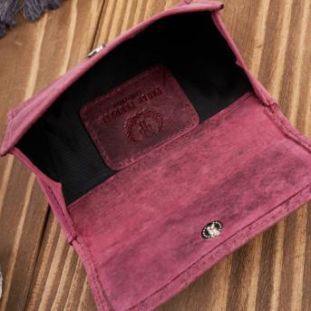 Portfel damski skórzany vintage mały z ochroną RFID w geometryczny wzór  T-114-HCH