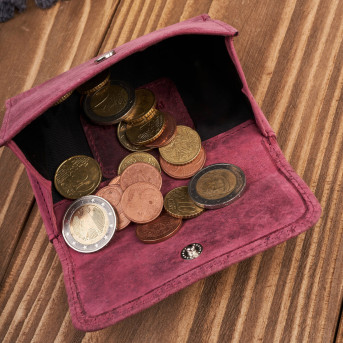 Portfel damski skórzany vintage mały z ochroną RFID w geometryczny wzór  T-114-HCH