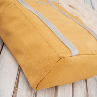 Torba damska na ramię shopper duża wegańska materiałowa pojemna żółta E-17-YL