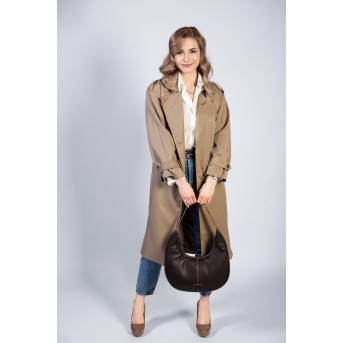 TOREBKA DAMSKA NA RAMIĘ SKÓRZANA BRĄZOWA PAOLO PERUZZI AV-04-BR