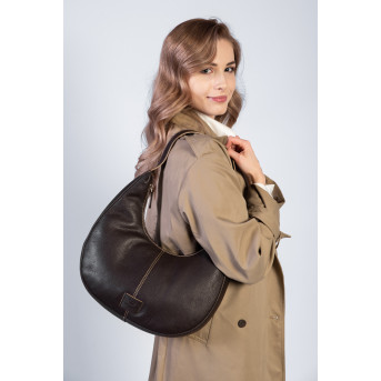 TOREBKA DAMSKA NA RAMIĘ SKÓRZANA BRĄZOWA PAOLO PERUZZI AV-04-BR