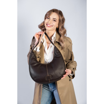 TOREBKA DAMSKA NA RAMIĘ SKÓRZANA BRĄZOWA PAOLO PERUZZI AV-04-BR