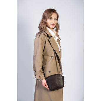 Torebka damska listonoszka na ramię skórzana brązowa Paolo Peruzzi