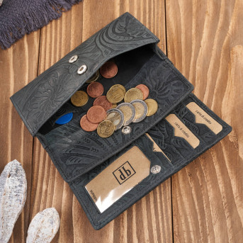 Portfel damski skórzany w kwiaty vintage T-108-HBL portfel damski duży Paolo Peruzzi RFID