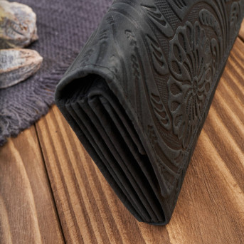 Portfel damski skórzany w kwiaty vintage T-108-HBL portfel damski duży Paolo Peruzzi RFID