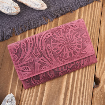 Portfel damski skórzany w kwiaty vintage T-108-HCH portfel damski duży Paolo Peruzzi RFID