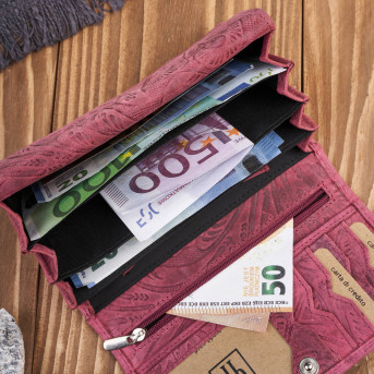 Portfel damski skórzany w kwiaty vintage T-108-HCH portfel damski duży Paolo Peruzzi RFID