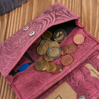 Portfel damski skórzany w kwiaty vintage T-108-HCH portfel damski duży Paolo Peruzzi RFID