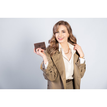 PORTFEL DAMSKI SKÓRZANY VINTAGE RETRO T-11-BR