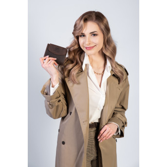 DAMSKI BRĄZOWY SKÓRZANY PORTFEL PAOLO PERUZZI RFID T-12-HBR