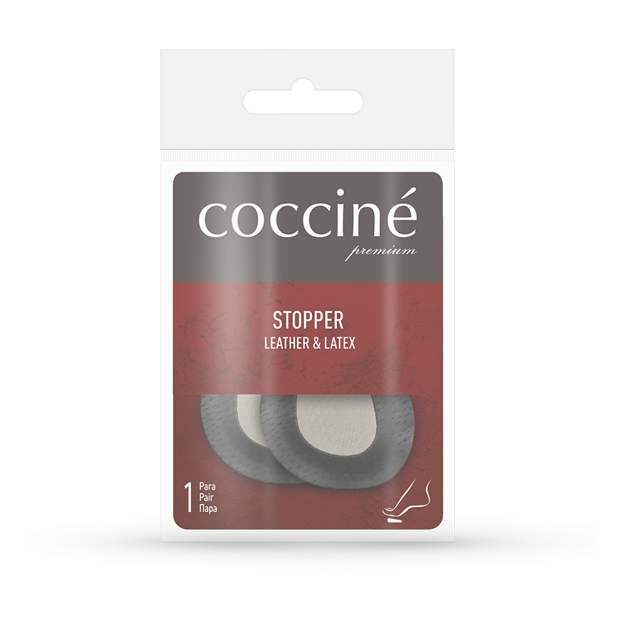 Hamulec stopy z czarnej skóry na lateksowej poduszce Coccine OR160