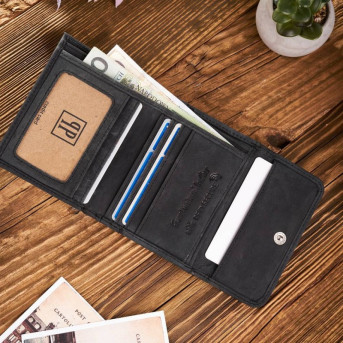 ZESTAW DLA NIEJ ZUP-64-BL: PORTFEL SKÓRZANY T-11 I ETUI NA KLUCZE T-51