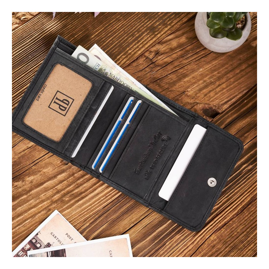 ZESTAW DLA NIEJ ZUP-64-BL: PORTFEL SKÓRZANY T-11 I ETUI NA KLUCZE T-51