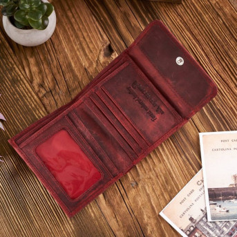 ZESTAW DLA NIEJ ZUP-64-RD: PORTFEL SKÓRZANY T-11 I ETUI NA KLUCZE T-51