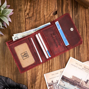 ZESTAW DLA NIEJ ZUP-64-RD: PORTFEL SKÓRZANY T-11 I ETUI NA KLUCZE T-51