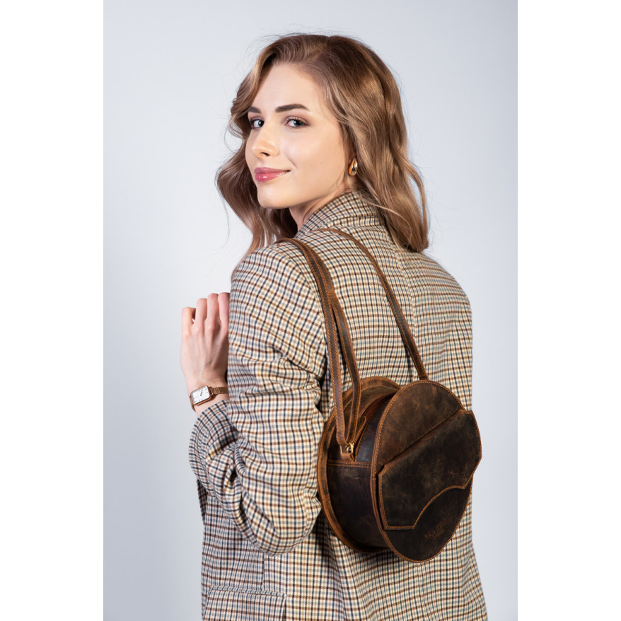 Torebka damska mała T-92-HBR torebka damska skórzana na ramię Paolo Peruzzi