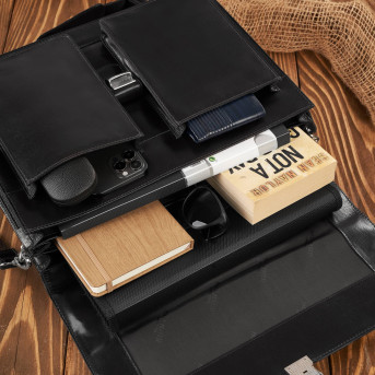 Torba męska na ramię skórzana do pracy aktówka na dokumenty i laptopa