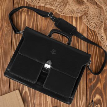 Torba męska na ramię skórzana do pracy aktówka na dokumenty i laptopa