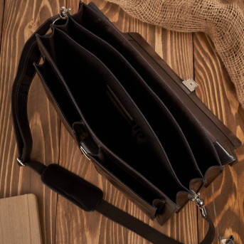 Torba męska na ramię skórzana do pracy aktówka na dokumenty i laptopa