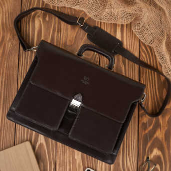 Torba męska na ramię skórzana do pracy aktówka na dokumenty i laptopa