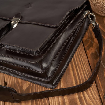 Torba męska na ramię skórzana do pracy aktówka na dokumenty i laptopa