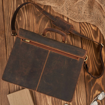 Torba męska na ramię skórzana do pracy aktówka na dokumenty i laptopa