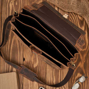 Torba męska na ramię skórzana do pracy aktówka na dokumenty i laptopa