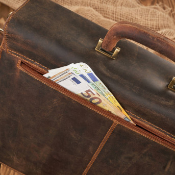 Torba męska na ramię skórzana do pracy aktówka na dokumenty i laptopa