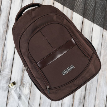 Plecak męski na laptopa do pracy T-120 plecak męski sportowy brązowy Paolo Peruzzi
