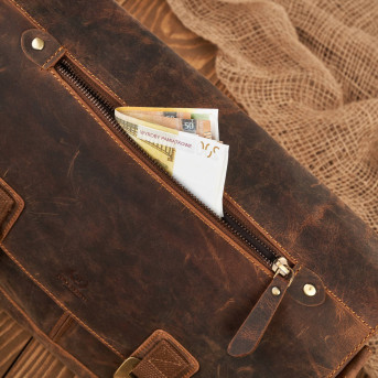 Torba męska na ramię skórzana brązowa vintage