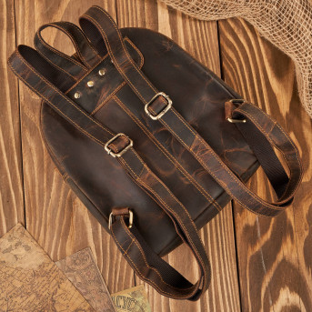 Plecaczek damski skórzany brązowy vintage mały na co dzień T-18-BR