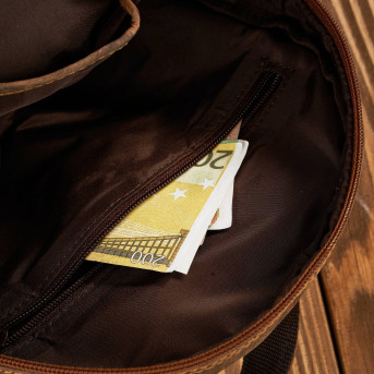 Plecaczek damski skórzany brązowy vintage mały na co dzień T-18-BR