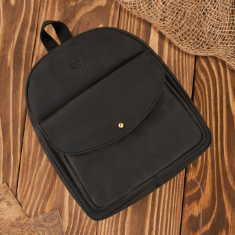 Plecaczek damski skórzany czarny vintage mały plecak miejski T-18-BL