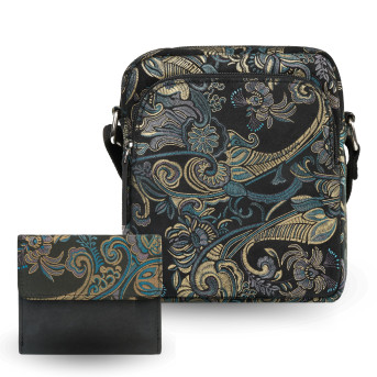 Portfel damski skórzany mały T-11-G i listonoszka damska na ramię T-63-G