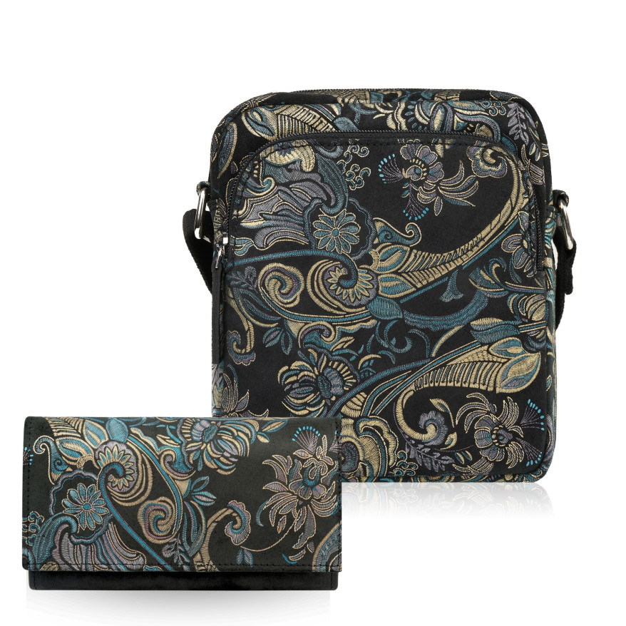 Portfel damski skórzany mały T-09-G i listonoszka damska na ramię T-63-G