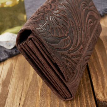 Portfel damski skórzany w kwiaty vintage T-108-HBR portfel damski duży Paolo Peruzzi RFID