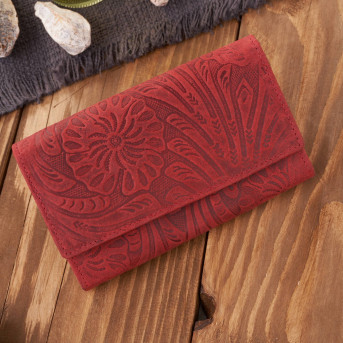 Portfel damski skórzany w kwiaty vintage T-108-HRD portfel damski duży Paolo Peruzzi RFID