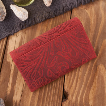 Portfel damski skórzany w kwiaty vintage T-108-HRD portfel damski duży Paolo Peruzzi RFID