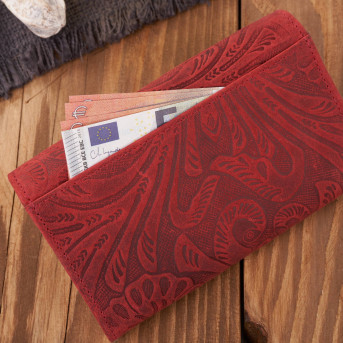 Portfel damski skórzany w kwiaty vintage T-108-HRD portfel damski duży Paolo Peruzzi RFID