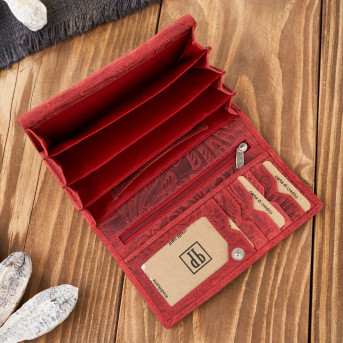 Portfel damski skórzany w kwiaty vintage T-108-HRD portfel damski duży Paolo Peruzzi RFID