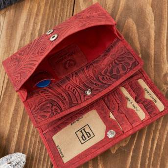 Portfel damski skórzany w kwiaty vintage T-108-HRD portfel damski duży Paolo Peruzzi RFID