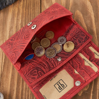 Portfel damski skórzany w kwiaty vintage T-108-HRD portfel damski duży Paolo Peruzzi RFID