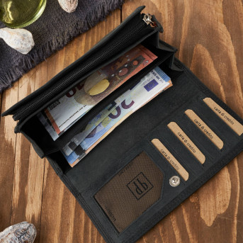 Portfel damski skórzany duży Paolo Peruzzi portfel damski czarny T-113