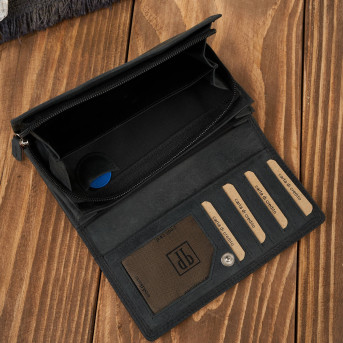 Portfel damski skórzany duży Paolo Peruzzi portfel damski czarny T-113