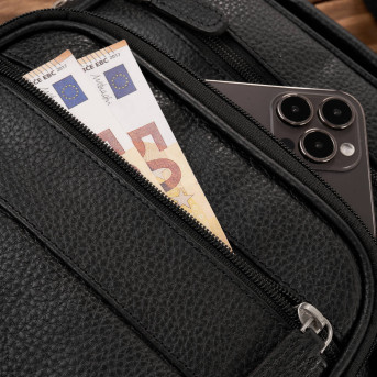 Saszetka męska na ramię skórzana elegancka do pracy praktyczna