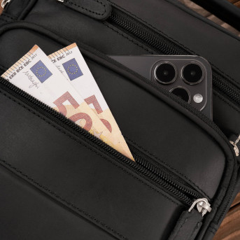 Saszetka męska na ramię skórzana elegancka do pracy praktyczna