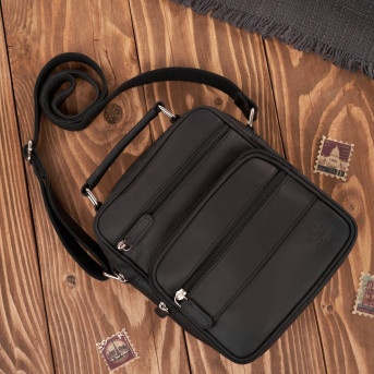 Saszetka męska na ramię skórzana elegancka do pracy praktyczna